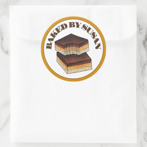 Baked By Bakery Homemade Millionaires Shortbread Classic Round Sticker