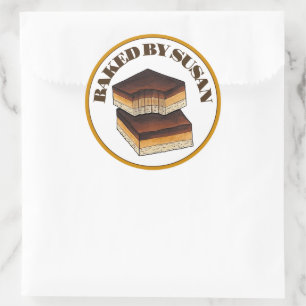 Baked By Bakery Homemade Millionaire's Shortbread Classic Round Sticker
