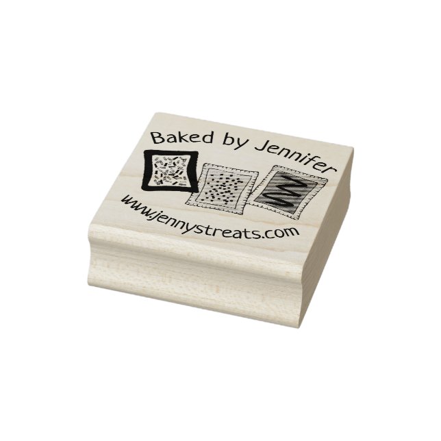 Baked By Personalized Bakery Toaster Pastry Pies Rubber Stamp (Stamp)