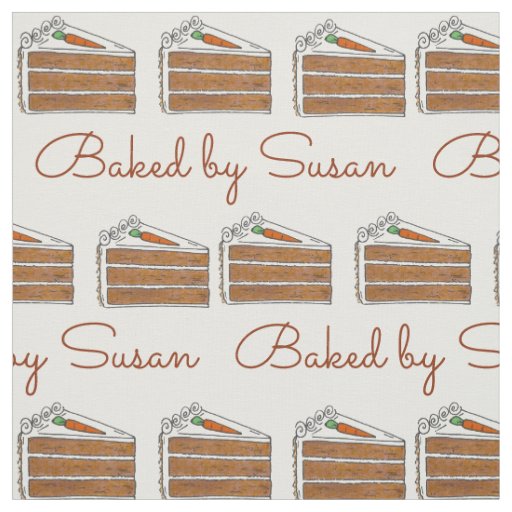 Baked By Personalized Carrot Cake Slice Baking Fabric