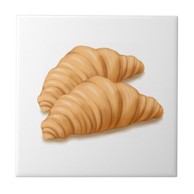 Baked Croissant Kitchen Decor Ceramic Tile (Front)