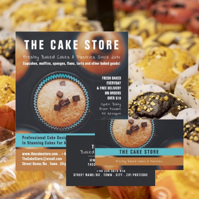 Baked Cupcakes, Cake Maker, Cake Store Business Card (Creator Uploaded)