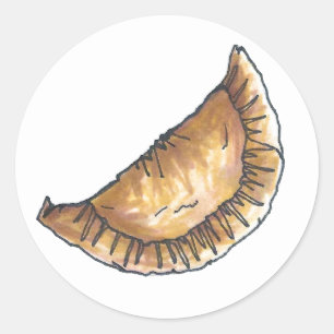 Baked Empanadas Cheese Pastry Latin Spanish Food Classic Round Sticker