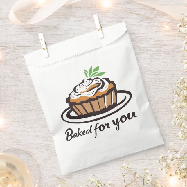 Baked for You Cake Bakery Favor Bag (Clipped)