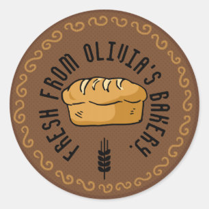 Baked Fresh Customizable Bakery Classic Round Sticker