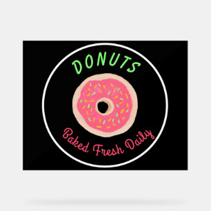 Baked Fresh Daily Faux Neon Donut Shop Acrylic Sign