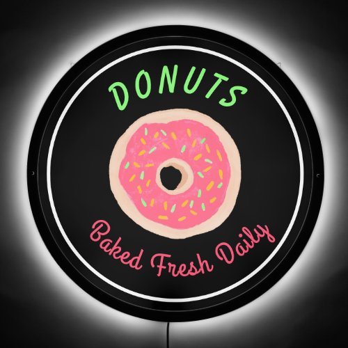 Baked Fresh Daily Faux Neon Donut Shop  LED Sign