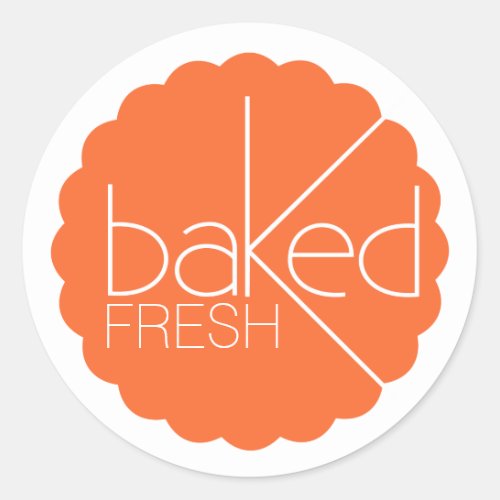 Baked fresh orange food label
