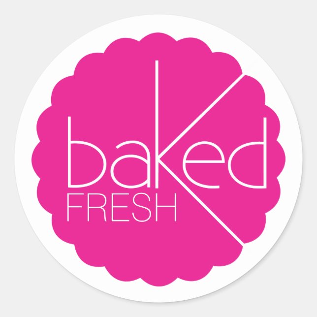 Baked fresh pink food label (Front)