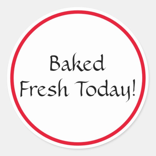 Baked Fresh Today Oval Sticker