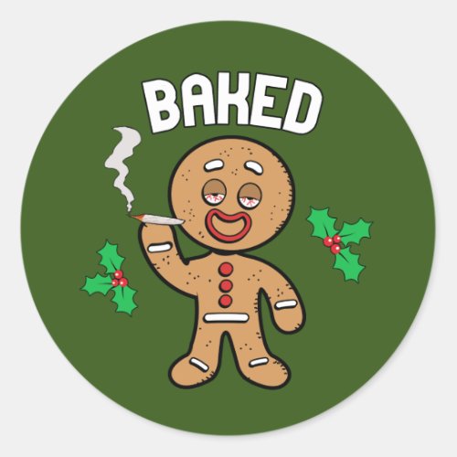Baked Gingerbread Man Classic Round Sticker