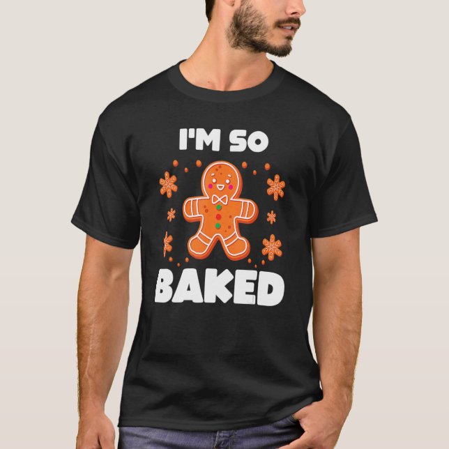 Baked Gingerbread Man Costume Christmas Cookie T-Shirt (Front)