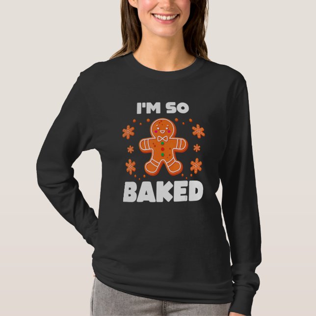 Baked Gingerbread Man Costume Christmas Cookie T-Shirt (Front)