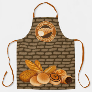 Baked Goodies Bread Baker’s Logo Painted Bricks Apron