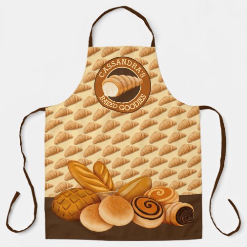 Baked Goodies Pastry Bread Bakers Logo Croissant Apron