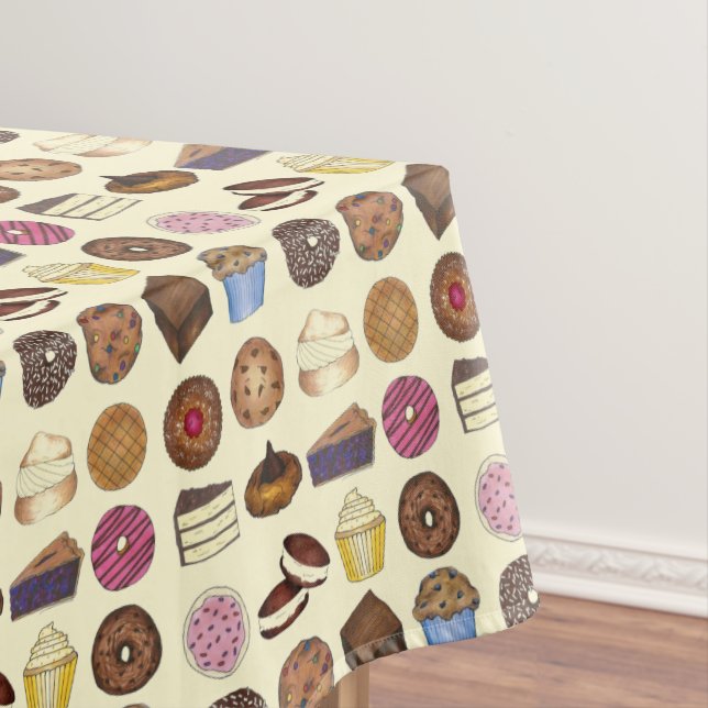 Baked Goods Bake Sale Donut Brownie Cupcake Pie Tablecloth (In Situ)