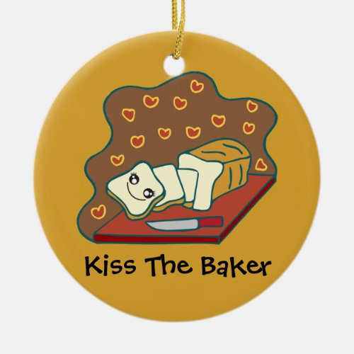 Baked Goods Baker Bakery Cute Kawaii Bread Love Ceramic Ornament