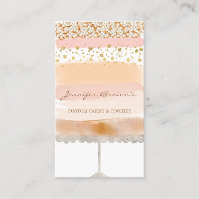 Baked Goods Cake Decor dessert sweets catering Business Card (Front)