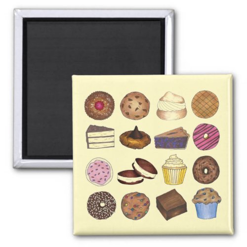 Baked Goods Cupcake Creampuff Muffin Cookie Cake Magnet