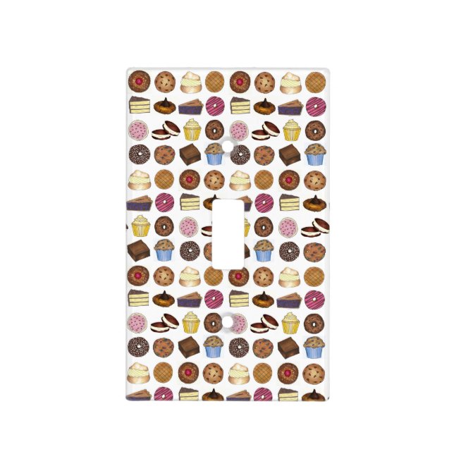 Baked Goods Doughnut Pie Cupcake Brownie Foodie Light Switch Cover (Front)