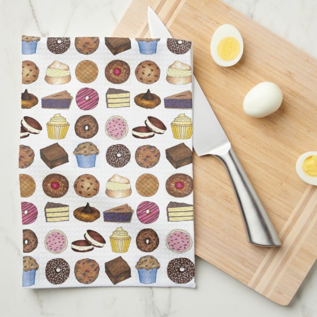 Baked Goods Foodie Muffin Cake Whoopie Pie Cupcake Towel (Quarter Fold)