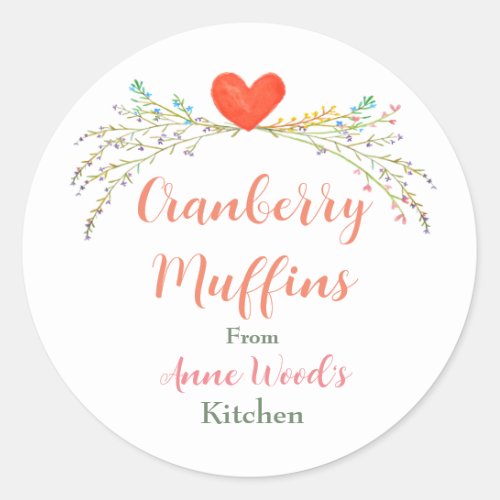 Baked Goods Preserves Handmade products custom Classic Round Sticker