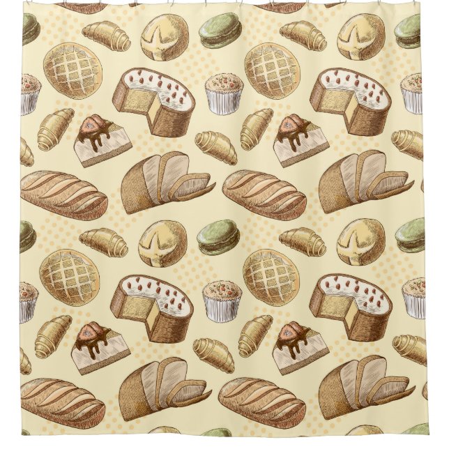 Baked Goods Shower Curtain (Front)