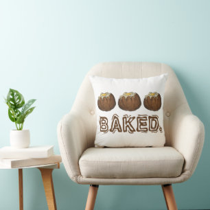 Baked Jacket Russet Potato Potatoes Butter Food Throw Pillow