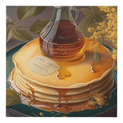 baked pancakes served on a stunnig platter  faux canvas print