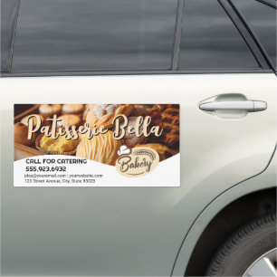 Baked Pastries Bakery Emblem Badge Car Magnet