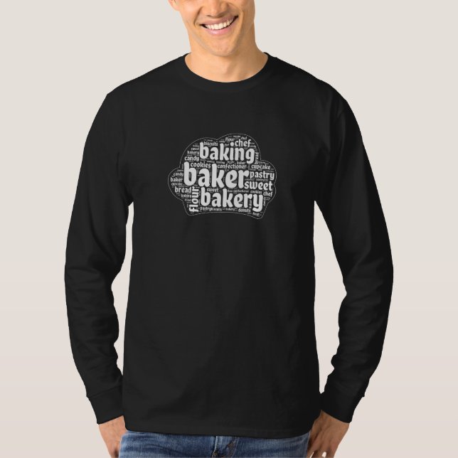 Baked Pastry Baking Bread Baker Word Cloud   T-Shirt (Front)