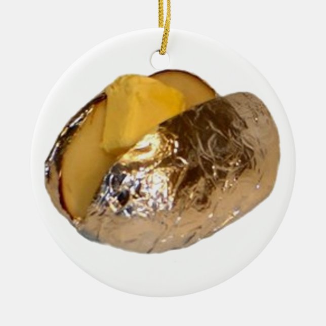 Baked Potato Ceramic Ornament (Front)
