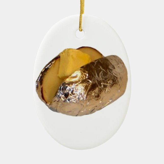 Baked Potato Ceramic Ornament (Front)