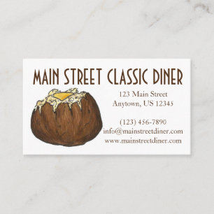 Baked Potato w/ Butter Food Restaurant Chef Diner Business Card