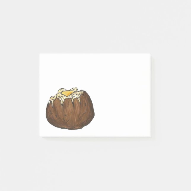 Baked Potato w/ Butter Potatoes Food Post Its Post-it Notes (Front)