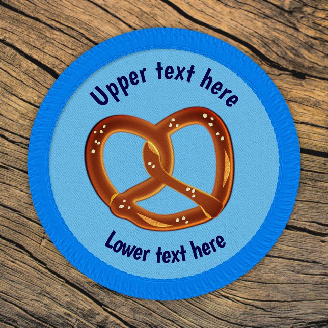 Baked Pretzel Snack: 2 lines curved text any color Patch (Creator Uploaded)