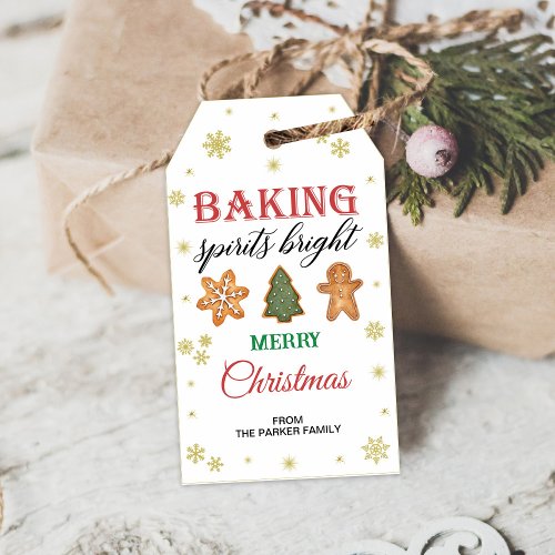 Baked spirits bright Christmas favor tags