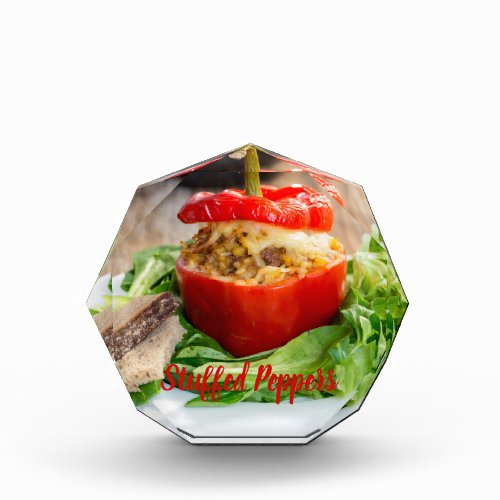 Baked Stuffed Peppers with meat sauce and cheese Acrylic Award