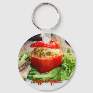 Baked Stuffed Peppers with meat sauce and cheese Keychain