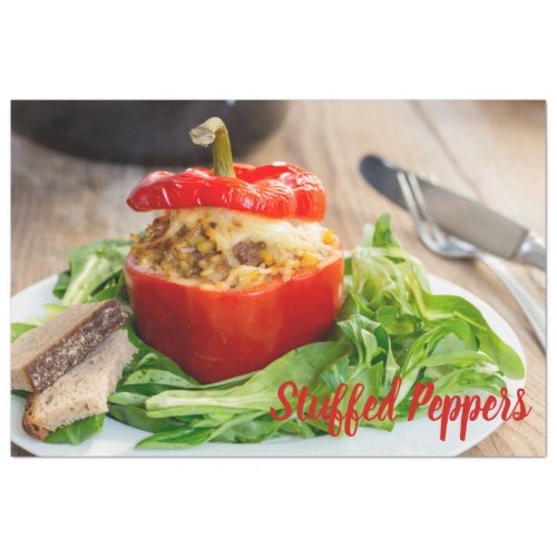 Baked Stuffed Peppers with meat sauce and cheese Tissue Paper