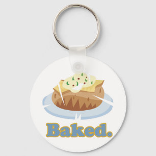 BAKED text baked potato Keychain