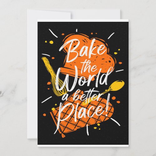 Baked the world funny quote cooking lover gift holiday card