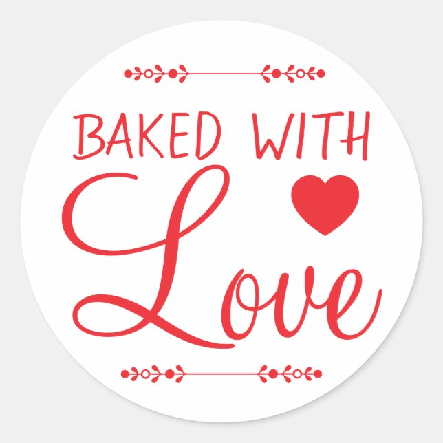 Baked With Love Baked Product Sticker (Front)