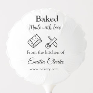 Baked with love bakery business add name texture l balloon