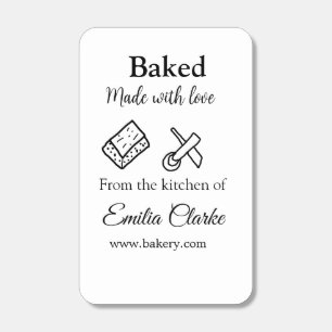 Baked with love bakery business add name texture l matchboxes