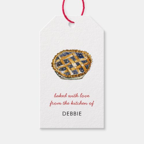 Baked with love Blueberry Pie Gift Tags