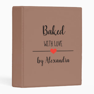 Baked with love brown name recipe mini binder