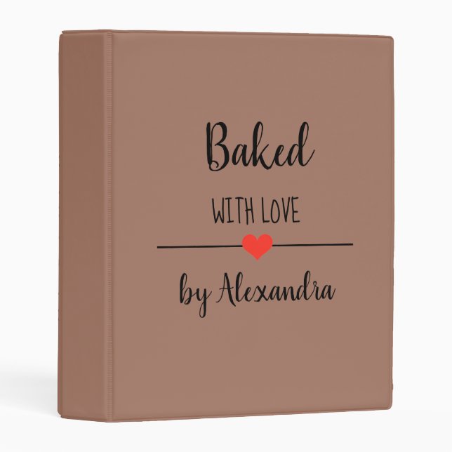 Baked with love brown name recipe    mini binder (Front/Spine)