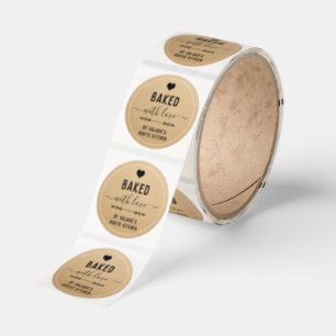 Baked with Love Business Classic Round Sticker
