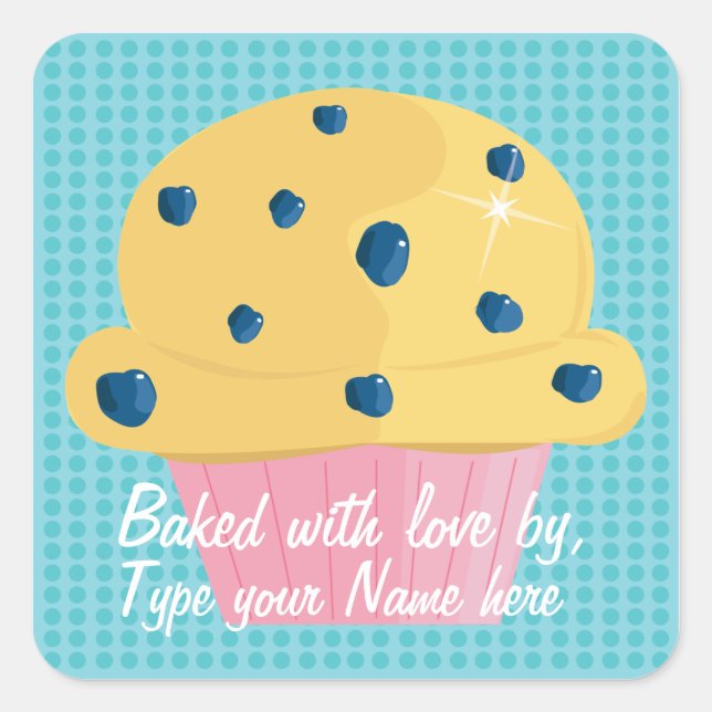 Baked with love by, Personalized Stickers (Front)